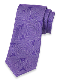 Circles Woven Silk Tie - Purple