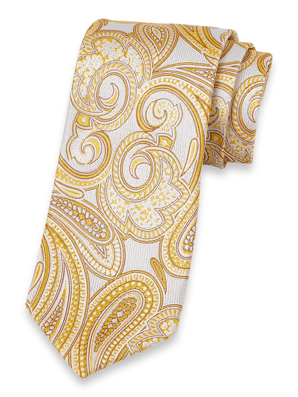 Product Image of Paisley Woven Silk Tie-Yellow