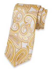 Paisley Woven Silk Tie - Yellow