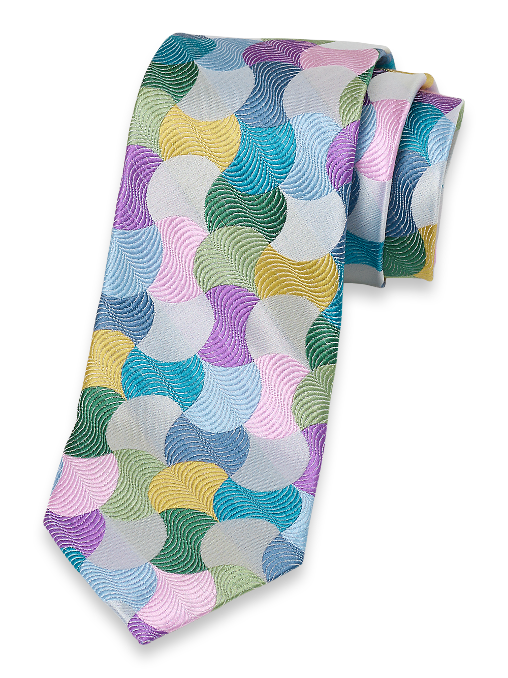 Product Image of Geometric Woven Silk Tie-Multi