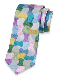 Geometric Woven Silk Tie - Multi