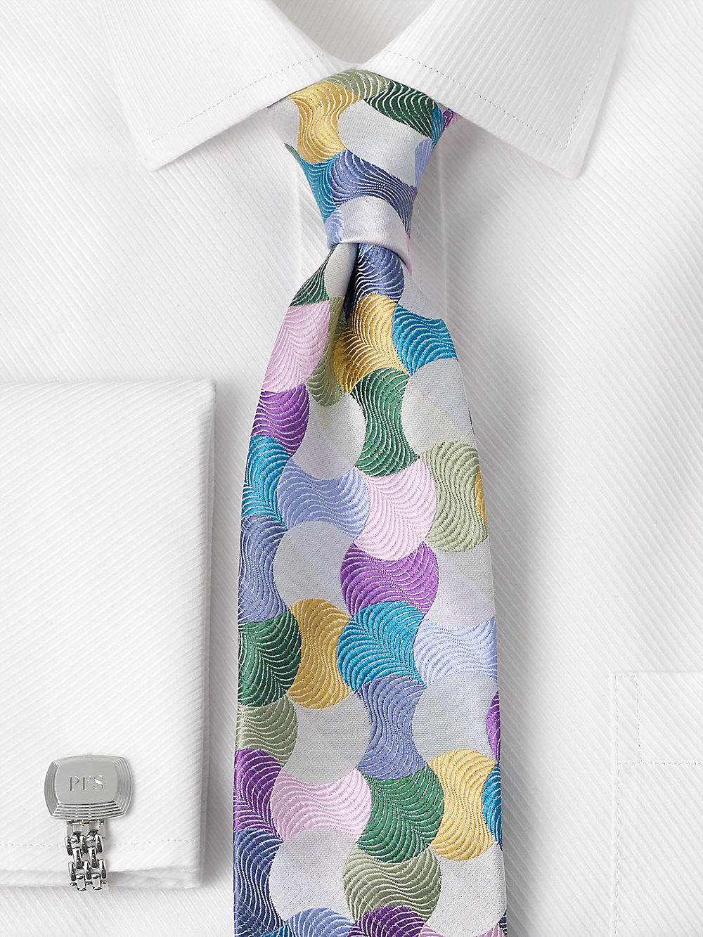 Alternate Image of Geometric Woven Silk Tie-1