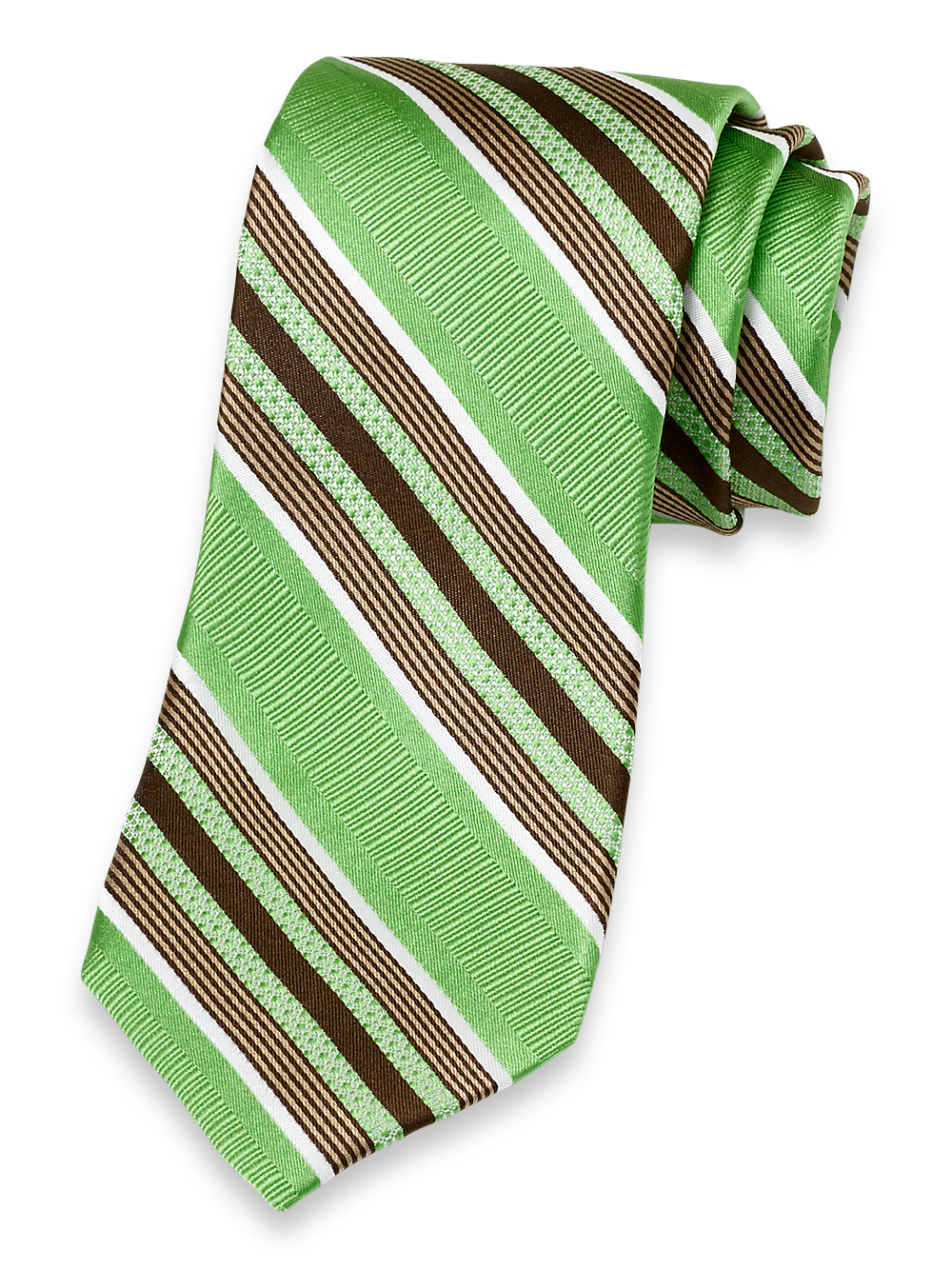 Product Image of Stripe Woven Silk Tie-Green