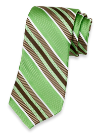 Stripe Woven Silk Tie - Green