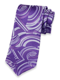 Abstract Woven Silk Tie - Purple