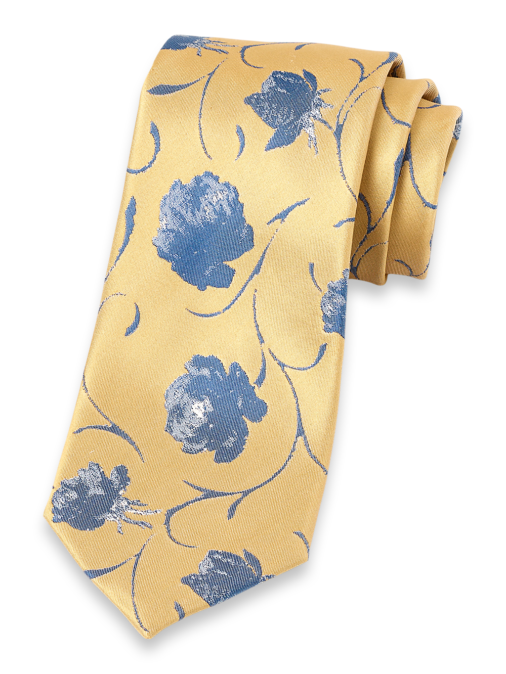 Product Image of Floral Woven Silk Tie-Yellow/Blue