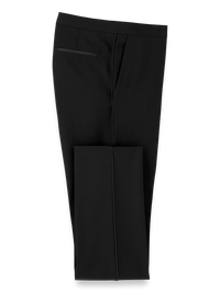 Wool Stretch Tuxedo Pants - Black