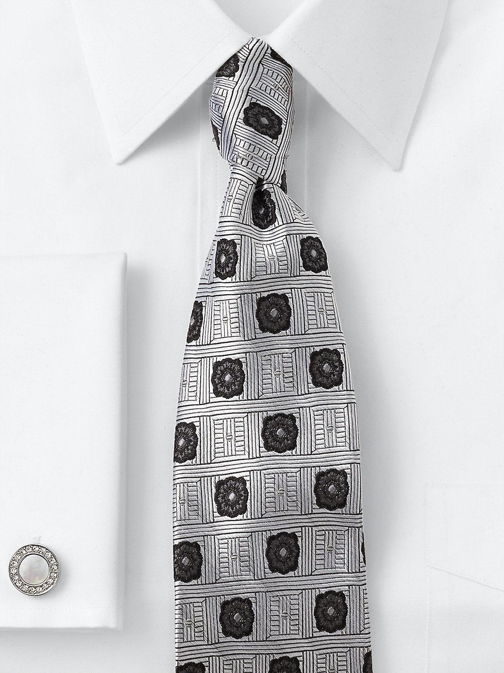 Alternate Image of Medallion Woven Silk Tie-1