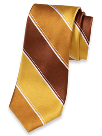 Stripe Woven Silk Tie - Gold Multi