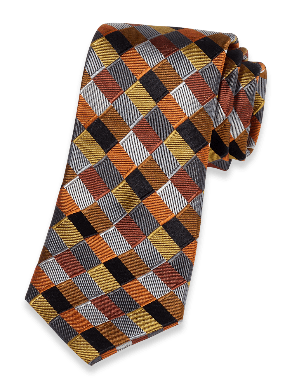 Product Image of Geometric Woven Silk Tie-Multi