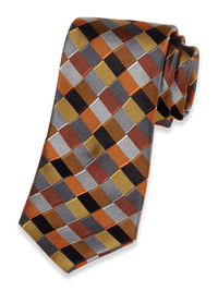 Geometric Woven Silk Tie - Multi