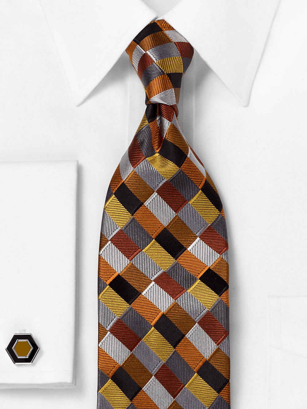 Alternate Image of Geometric Woven Silk Tie-1