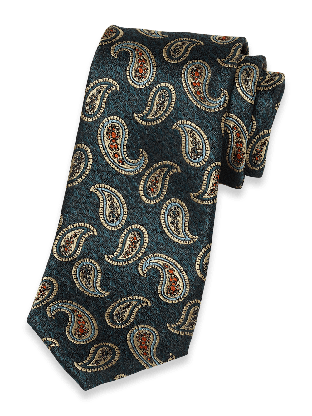 Product Image of Paisley Woven Silk Tie-Green