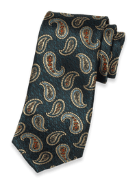 Paisley Woven Silk Tie - Green