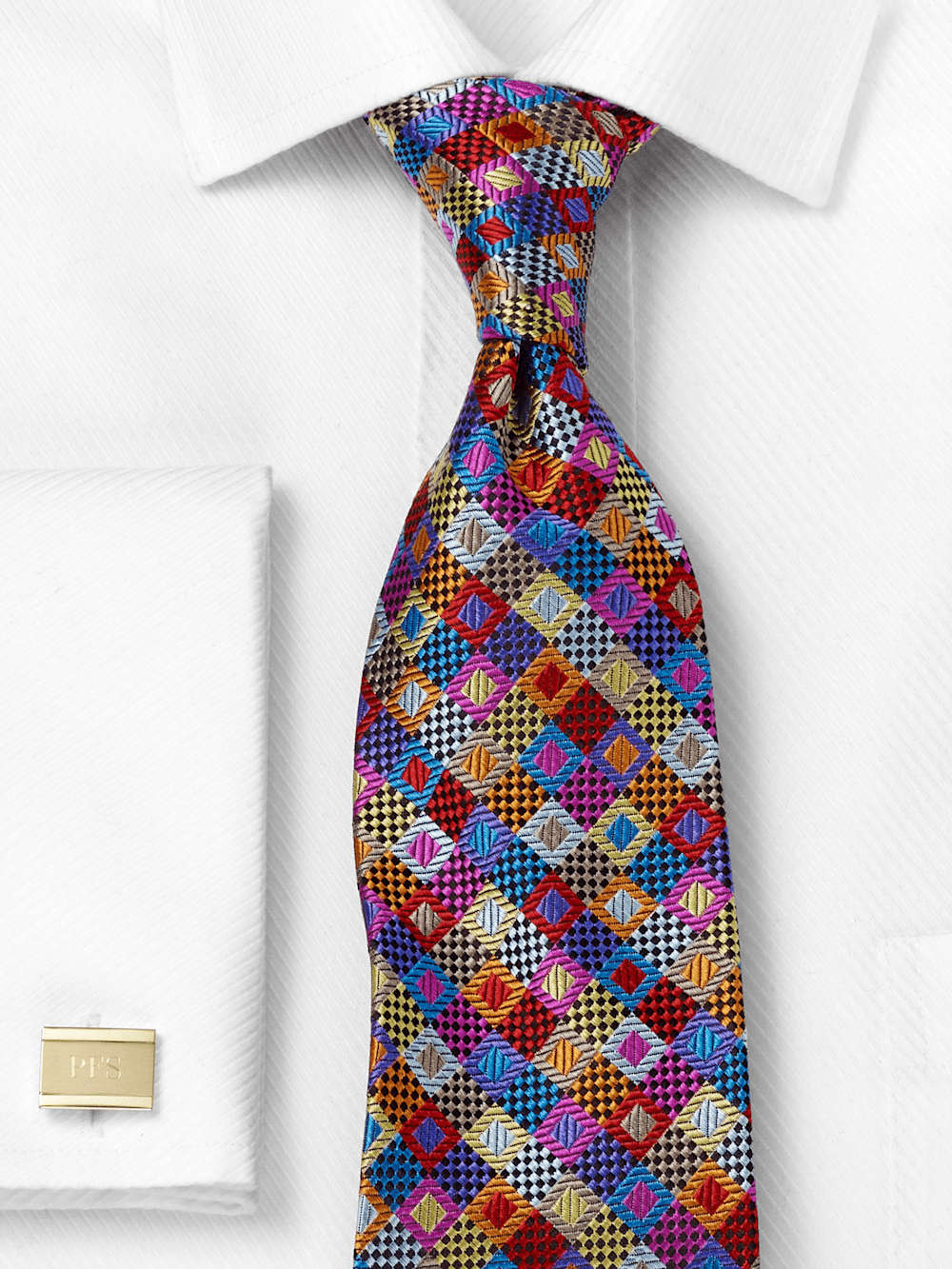 Alternate Image of Geometric Woven Silk Tie-1