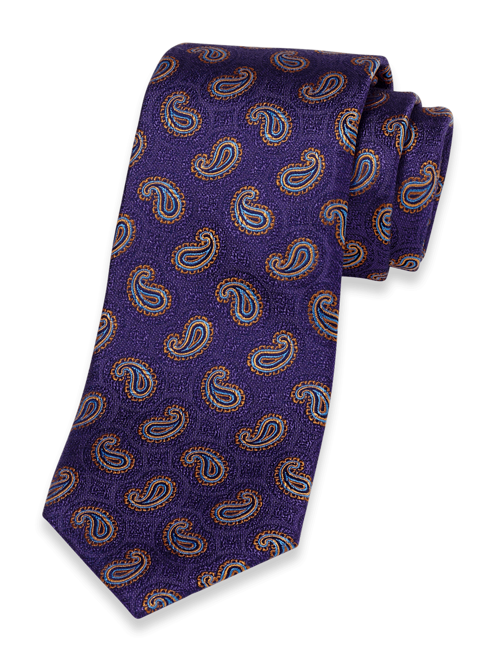 Product Image of Paisley Woven Silk Tie-Purple Multi