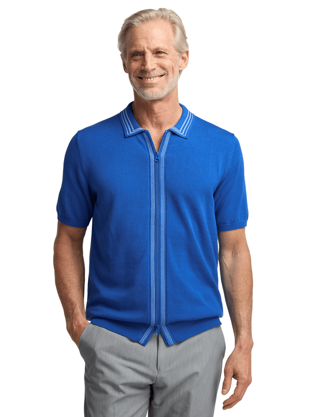 Alternate Image of Cotton Full Zip Polo-1