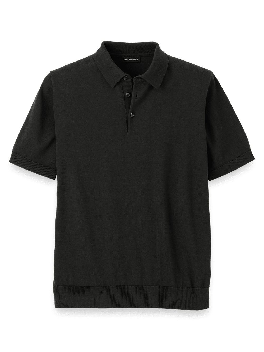 Product Image of Supima Cotton Three Button Polo-Black