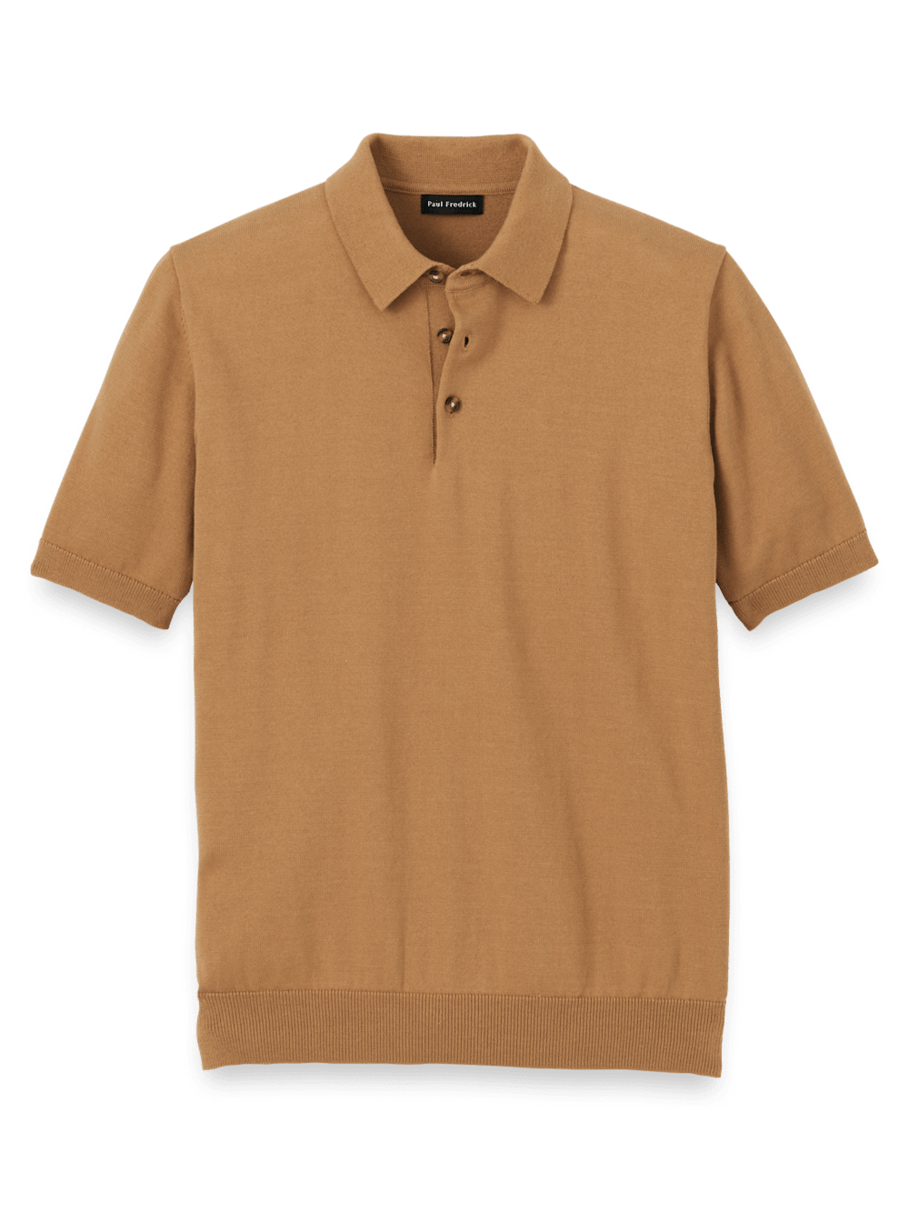 Product Image of Supima Cotton Three Button Polo-Light Brown