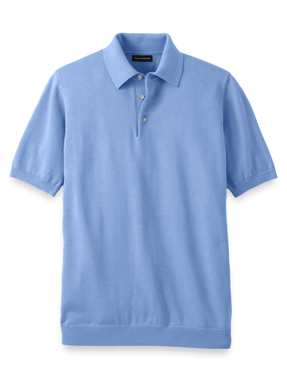 Product Image of Supima Cotton Three Button Polo-Blue