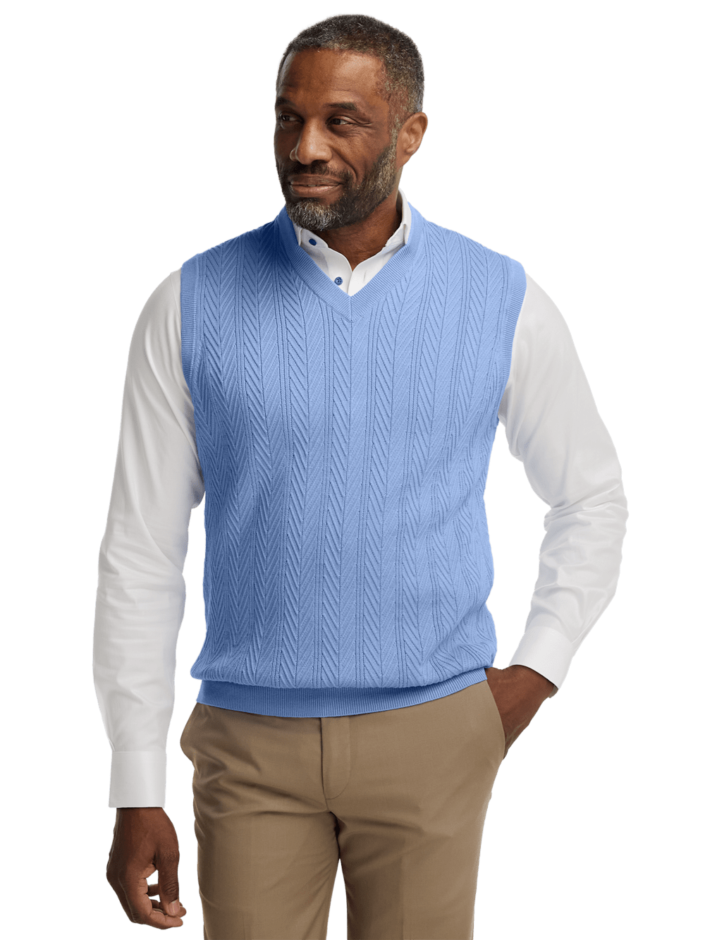 Alternate Image of Cotton V-neck Vest-1