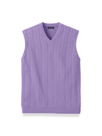 Cotton V-neck Vest - Purple