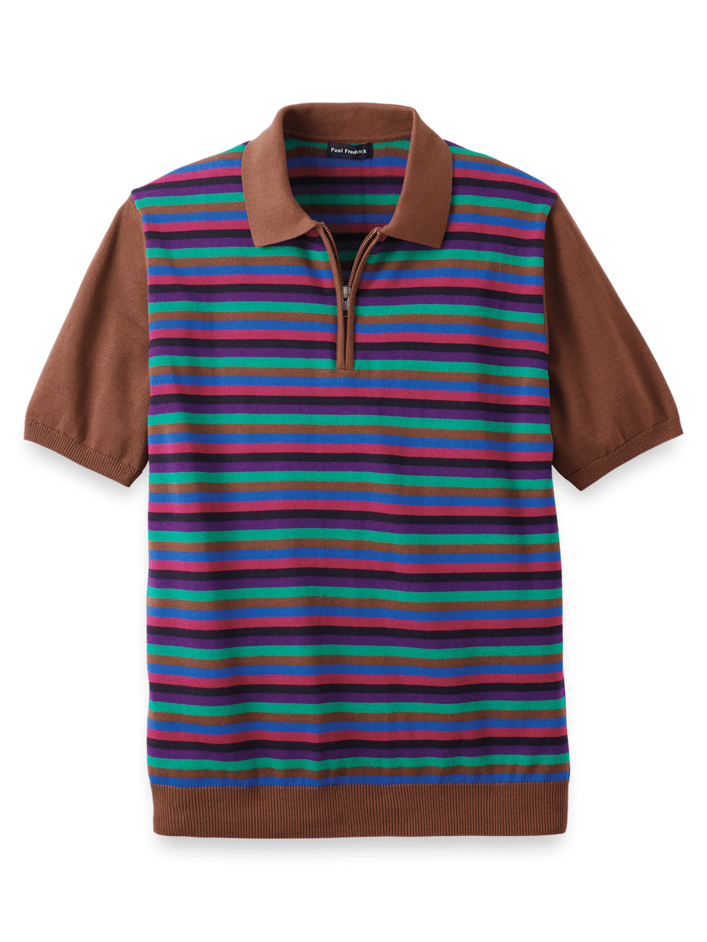 Product Image of Cotton Quarter Zip Polo-Multi