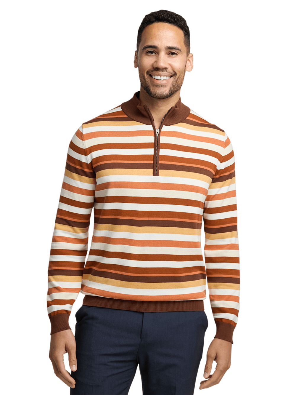 Alternate Image of Cotton Quarter Zip Mock Neck Sweater-1