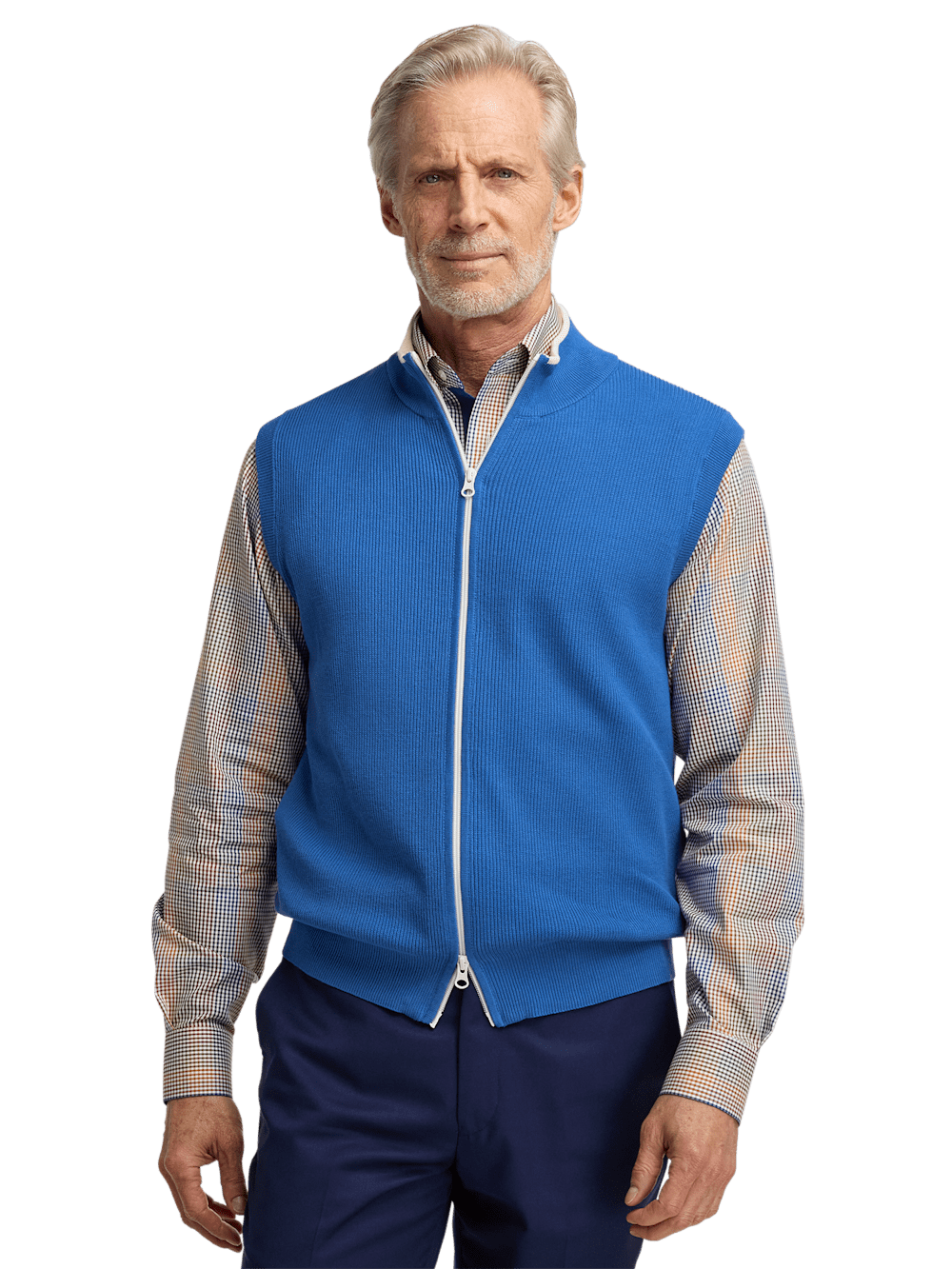 Alternate Image of Cotton Full Zip Mock Neck Vest-1