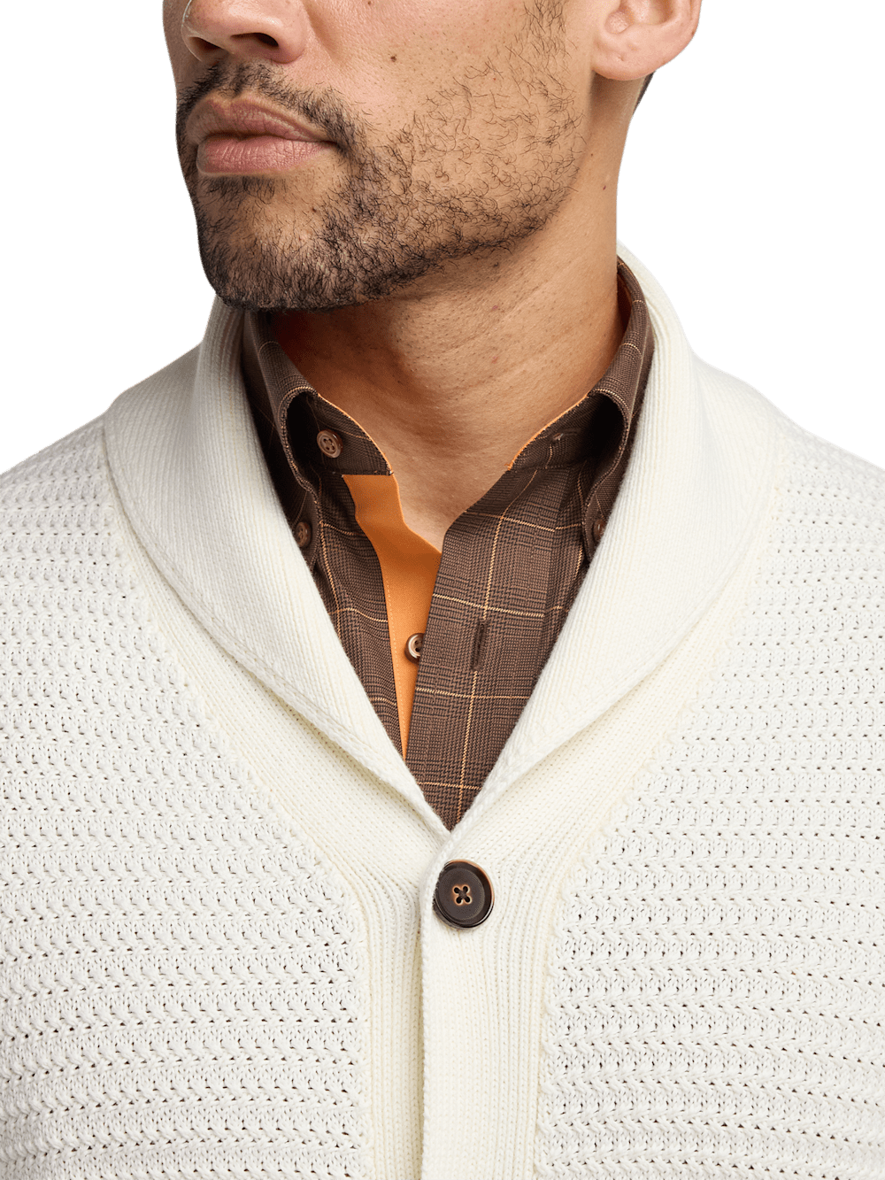 Alternate Image of Cotton Button Front Shawl Collar Cardigan Sweater-2