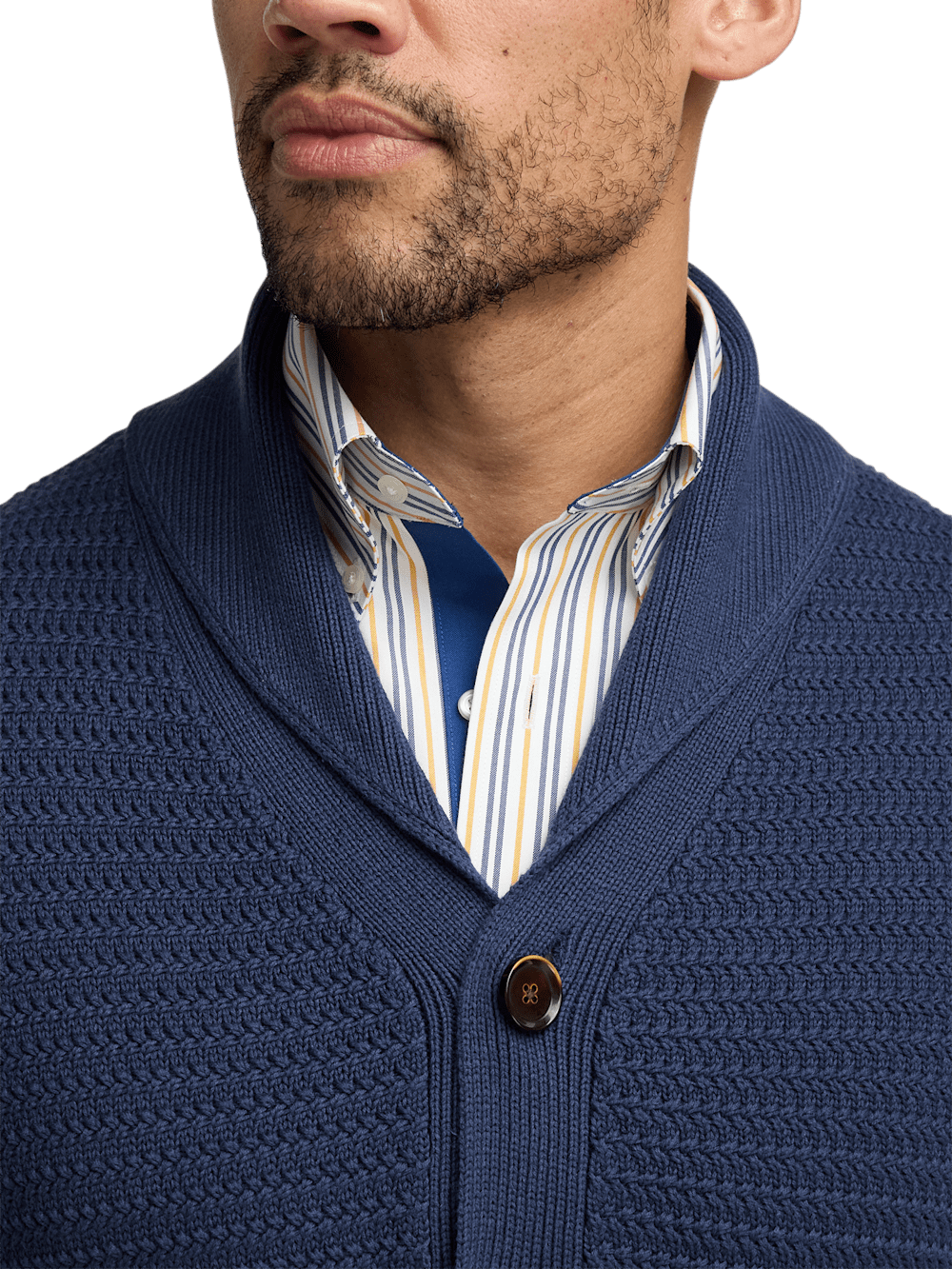 Alternate Image of Cotton Button Front Shawl Collar Cardigan Sweater-2