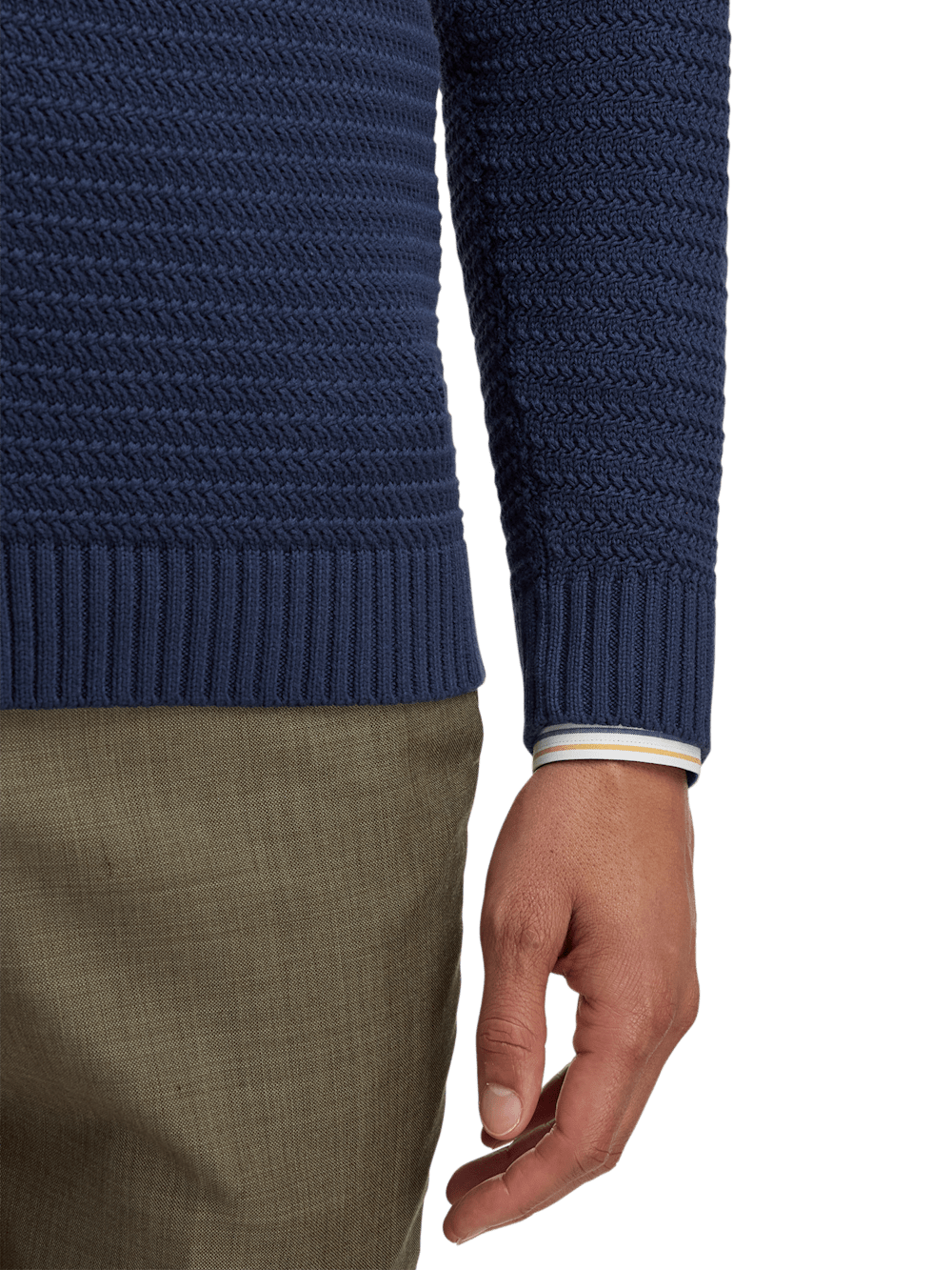 Alternate Image of Cotton Button Front Shawl Collar Cardigan Sweater-3