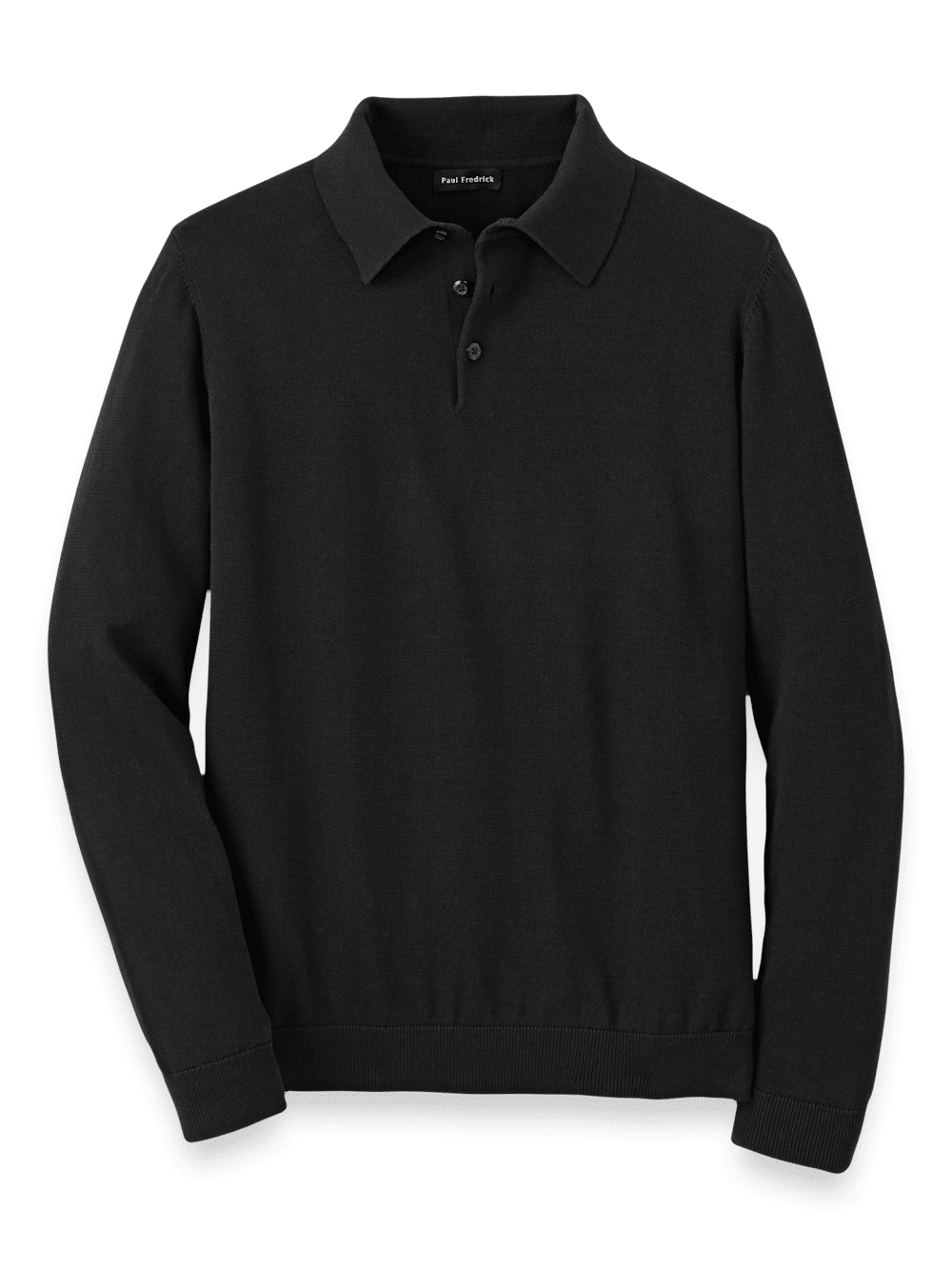 Product Image of Supima Cotton Three Button Polo-Black