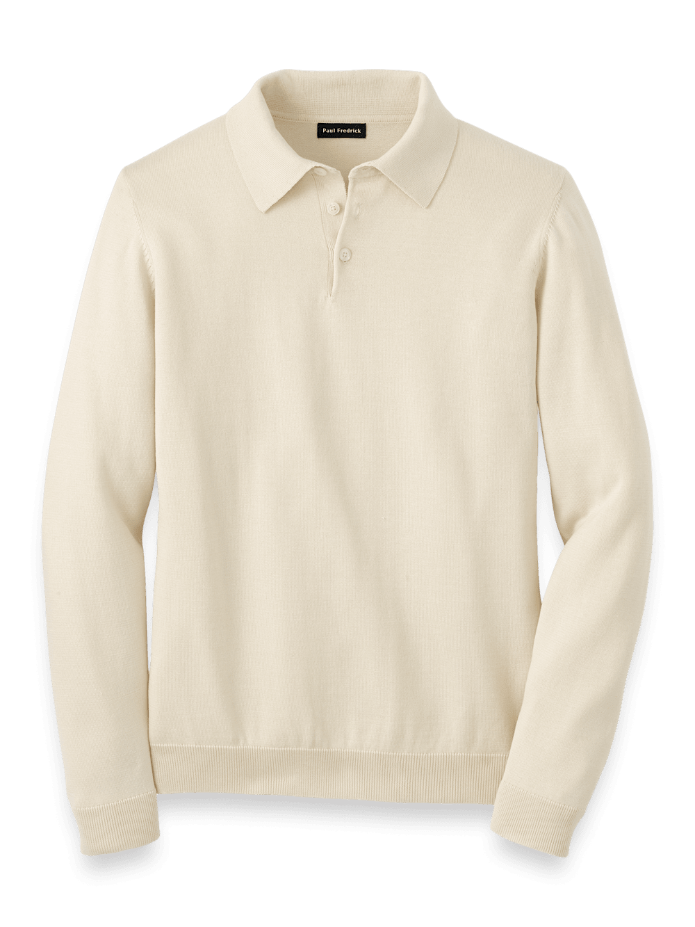 Product Image of Supima Cotton Three Button Polo-Ivory