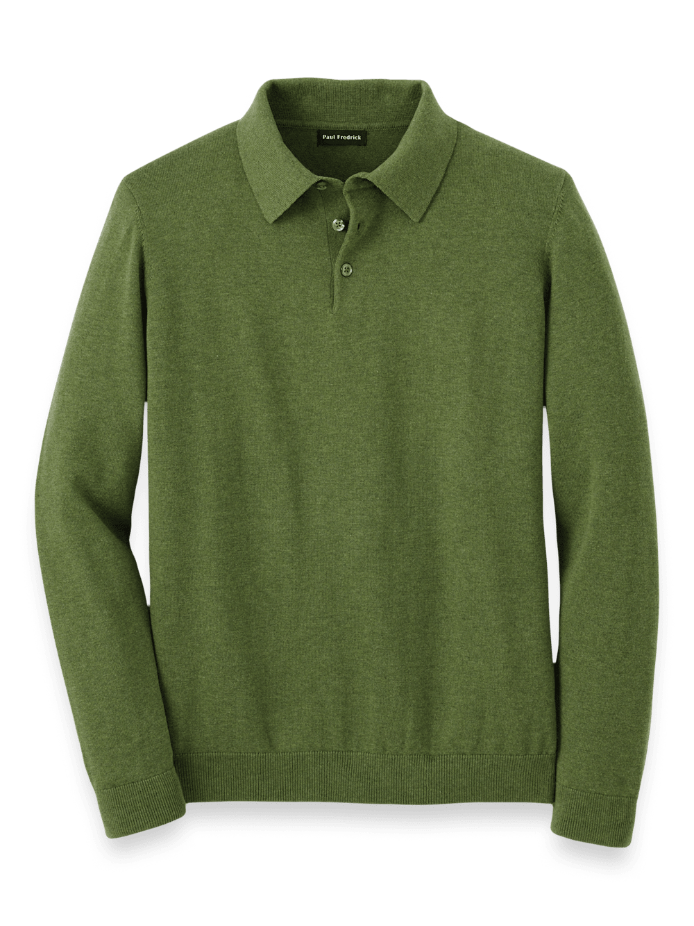 Product Image of Supima Cotton Three Button Polo-Olive