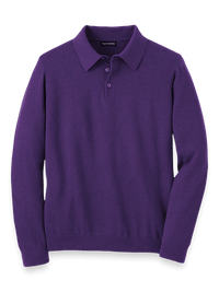 Supima Cotton Three Button Polo - Plum