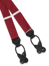 Herringbone Suspenders - Red