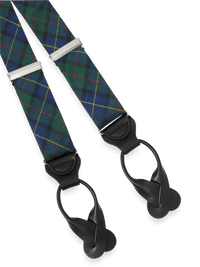 Plaid Suspenders - Green Multi