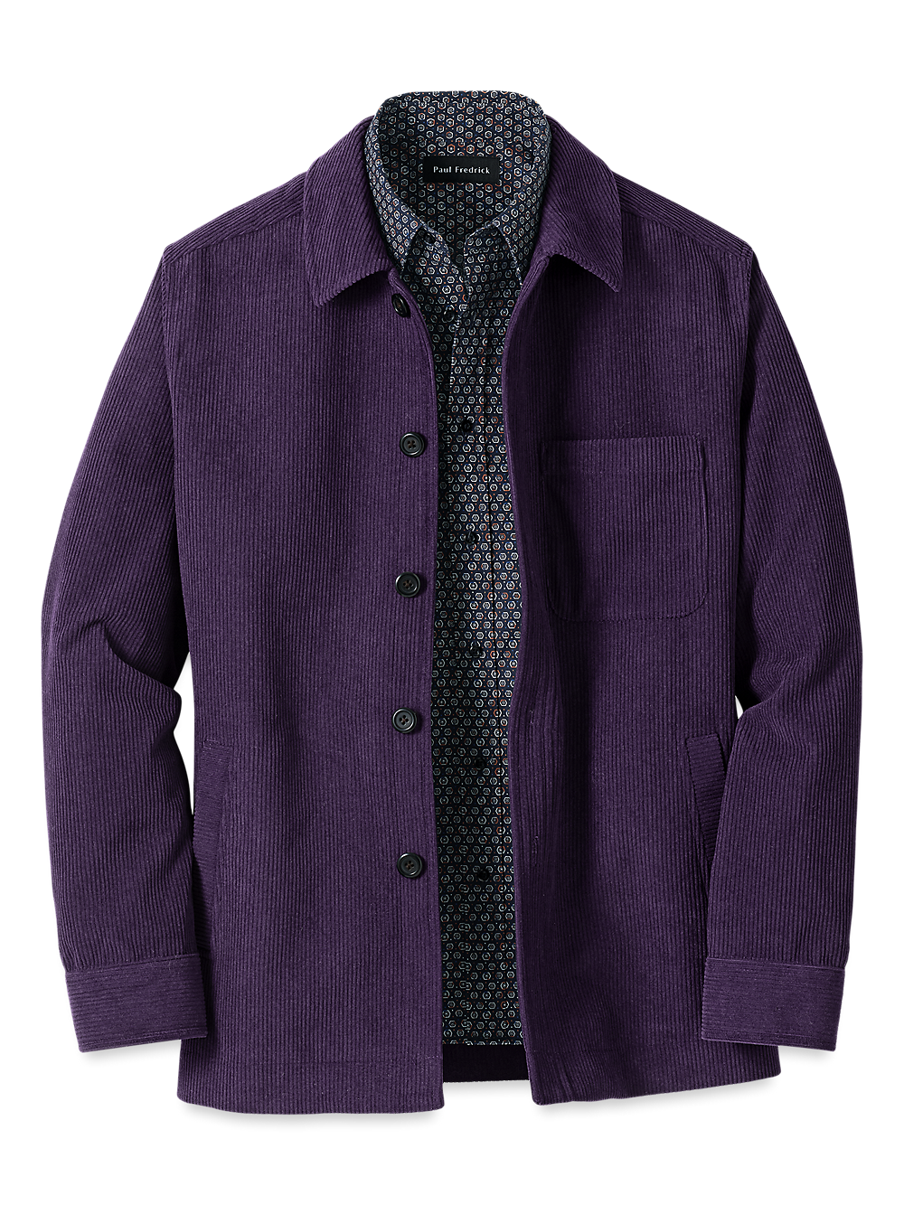 Product Image of Microfiber Corduroy Shirt Jacket-Purple