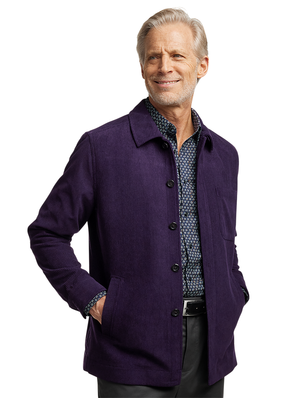 Alternate Image of Microfiber Corduroy Shirt Jacket-1