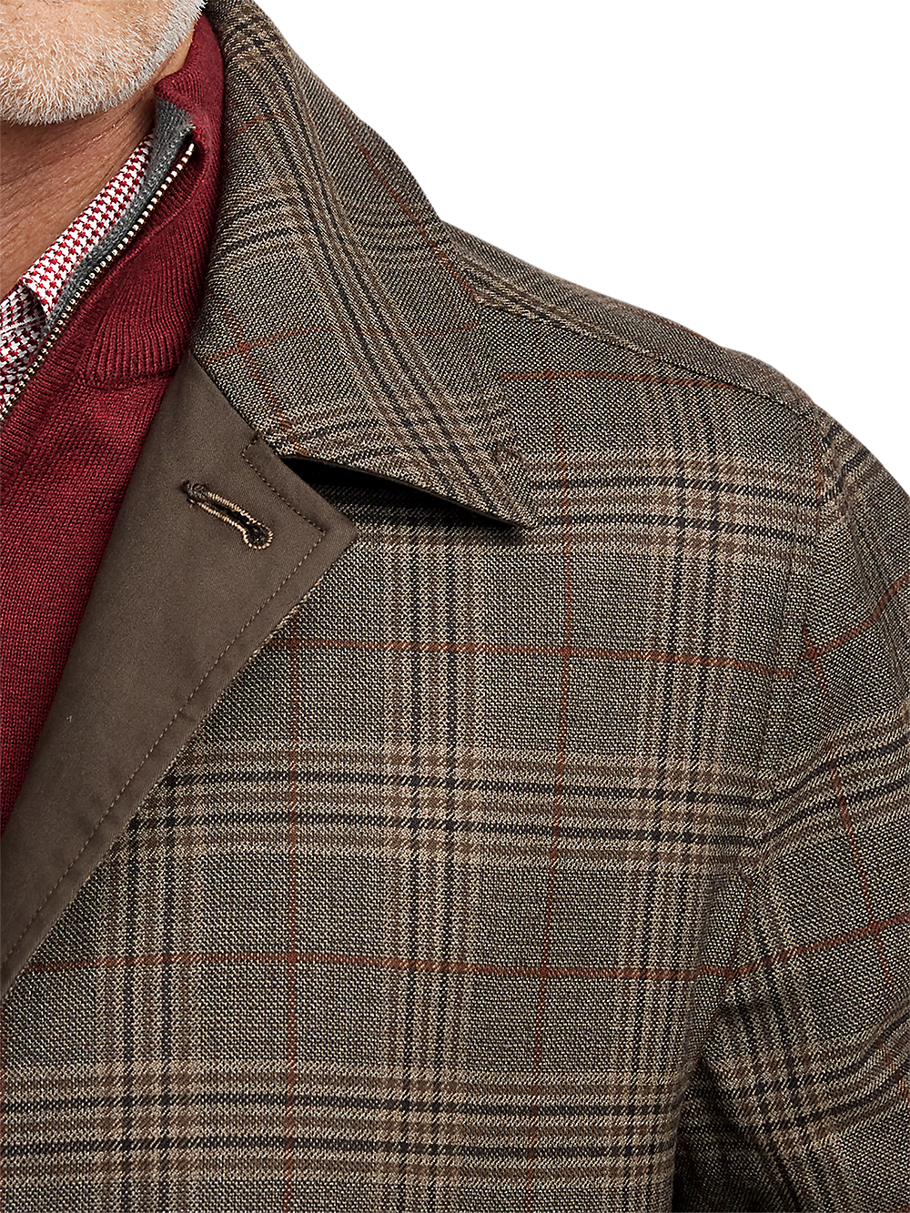 Alternate Image of Wool / Cotton Stretch Reversible Plaid Trench Coat-4