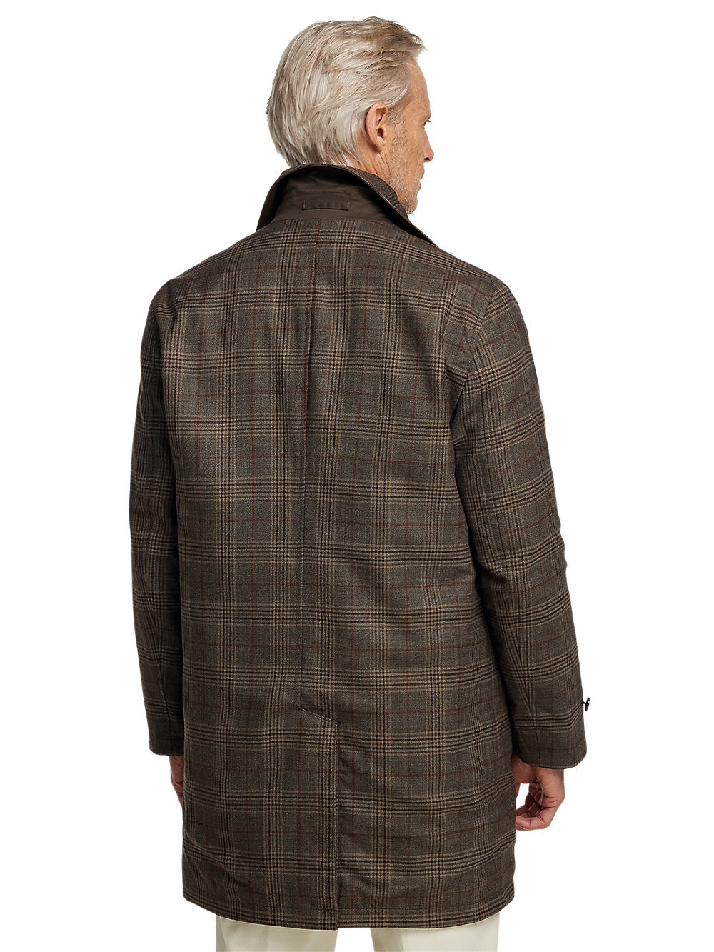 Alternate Image of Wool / Cotton Stretch Reversible Plaid Trench Coat-5