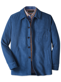 Microfiber Corduroy Shirt Jacket - Blue