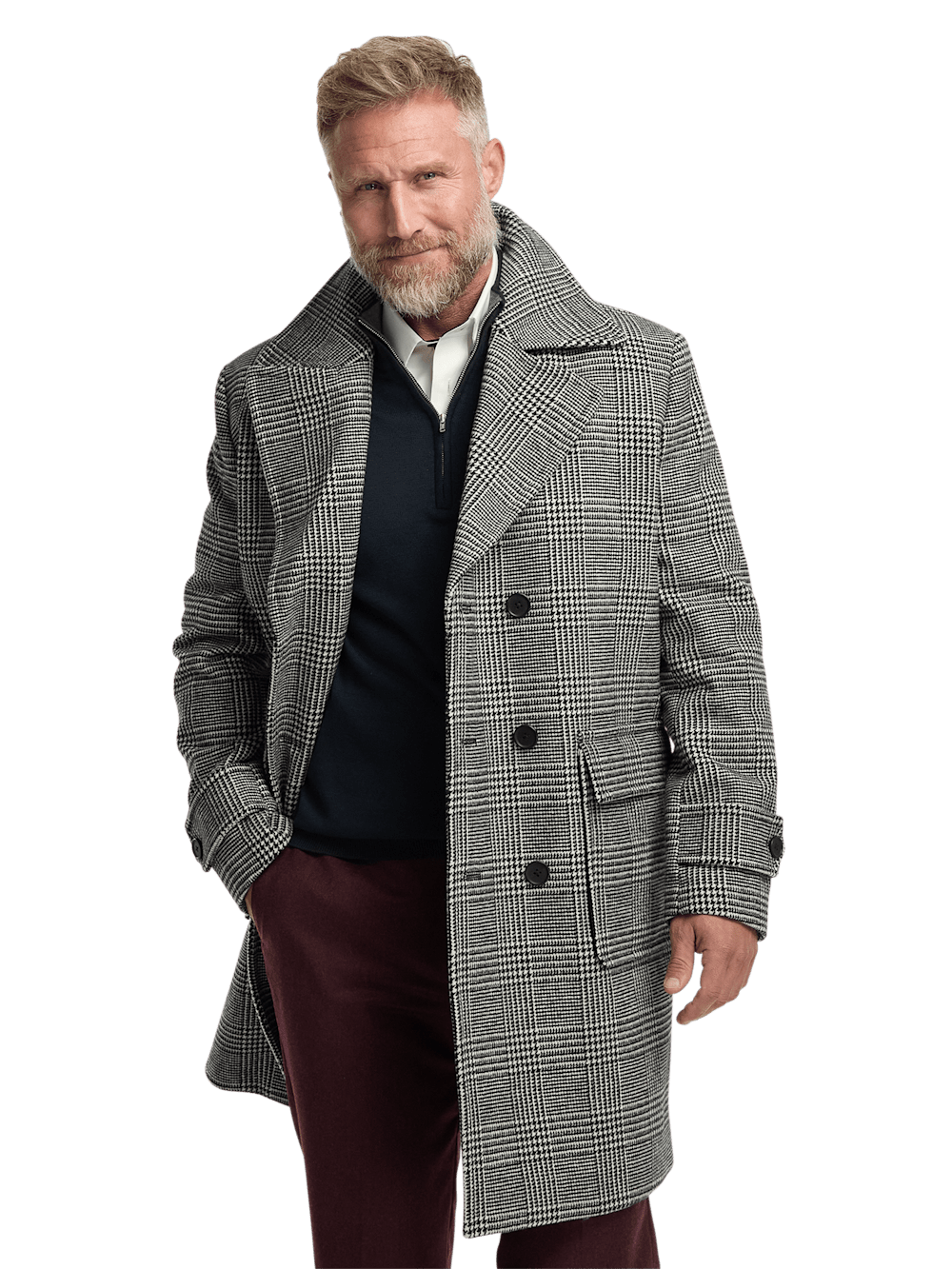 Alternate Image of Wool Blend Plaid Double Breasted Topcoat-2