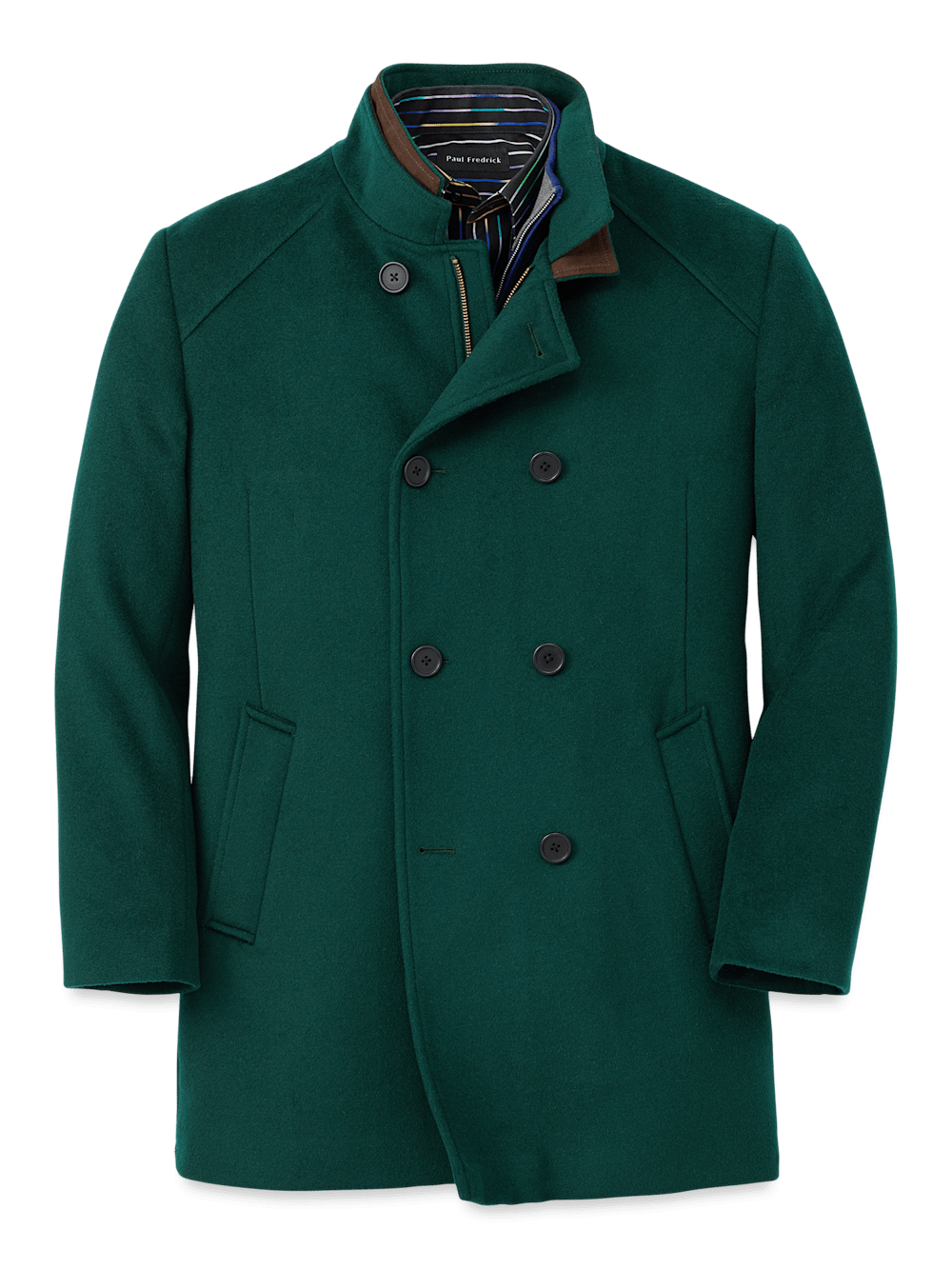 Product Image of Wool Double Breasted Carcoat-Dark Green