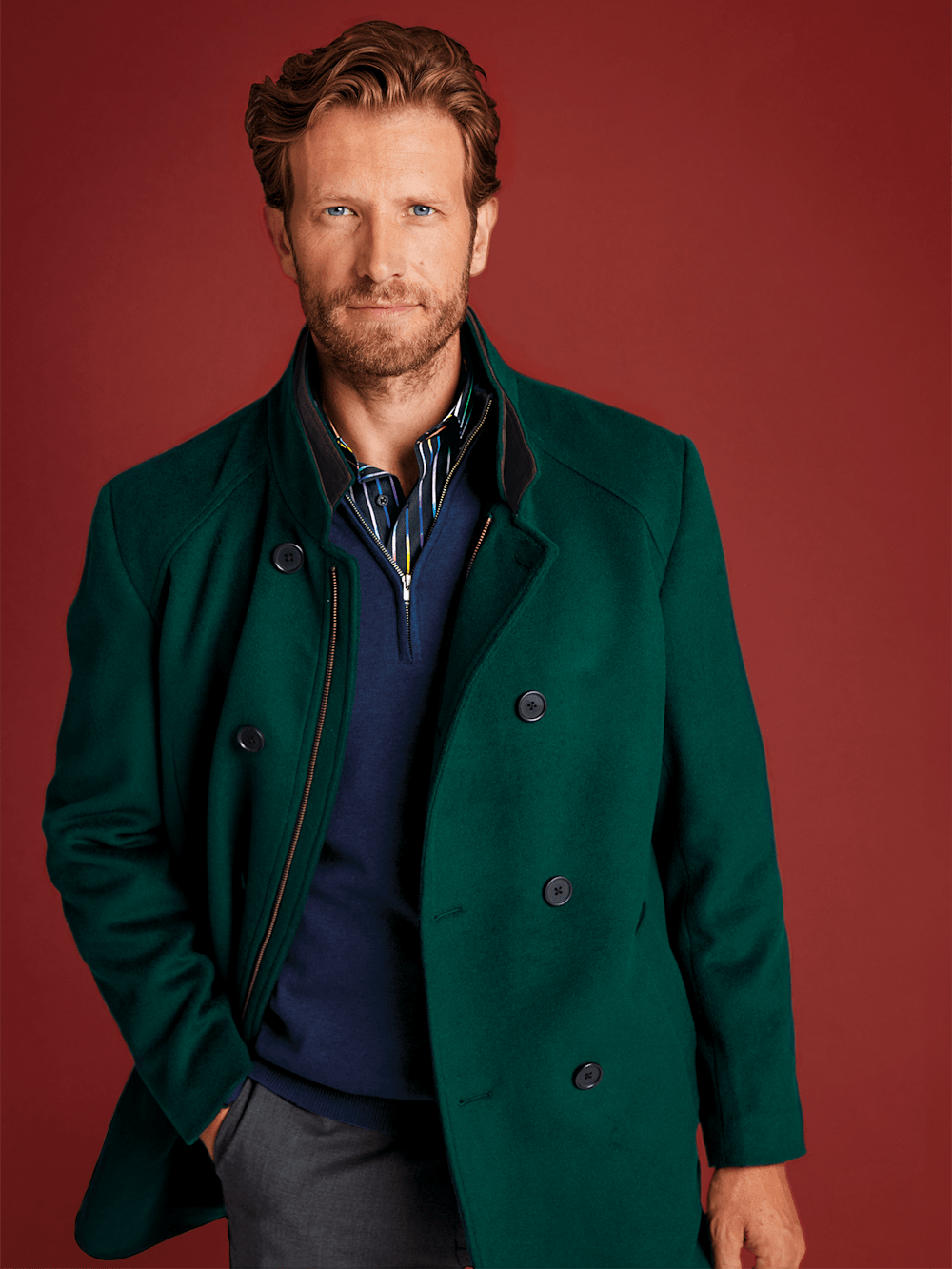 Hunter green peacoat on sale