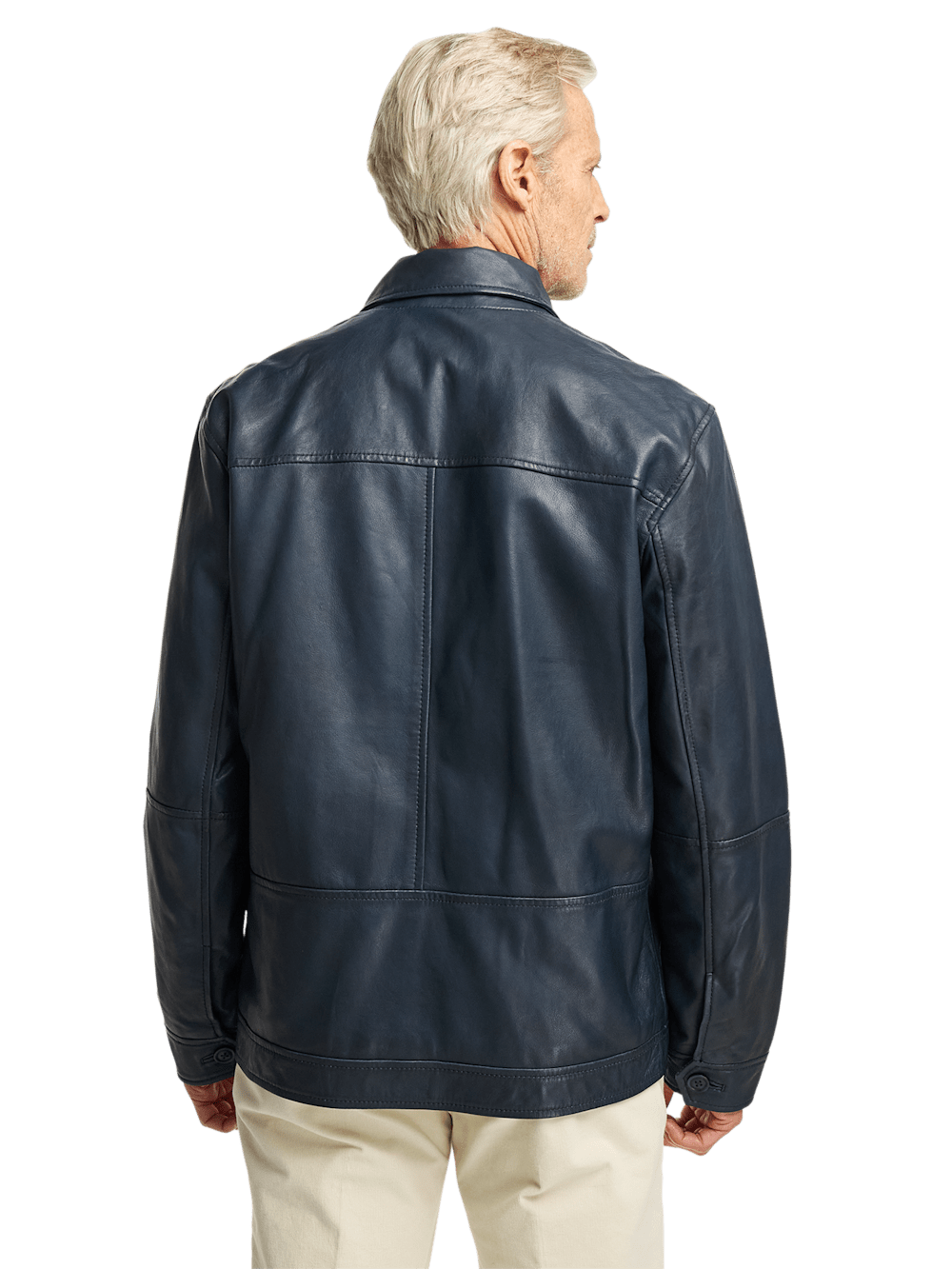 Alternate Image of Leather Bomber Jacket-7