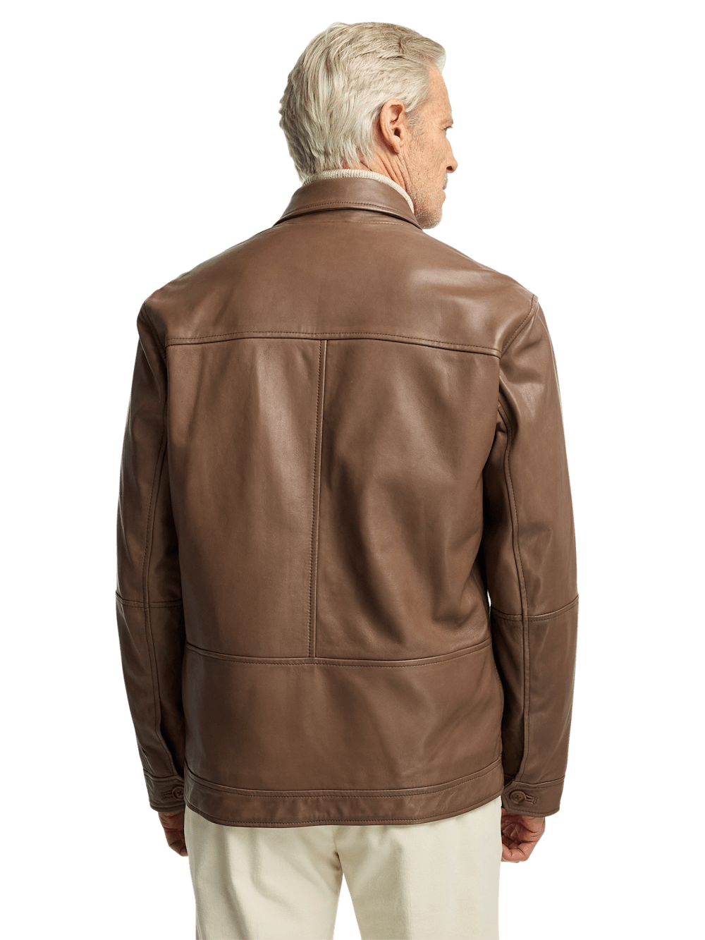 Alternate Image of Leather Bomber Jacket-7