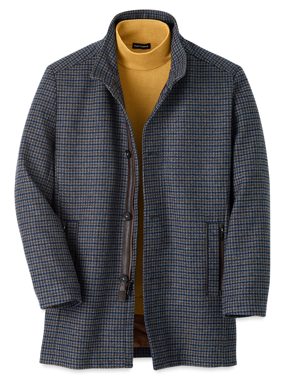 Product Image of Wool Blend Check Carcoat-Multi