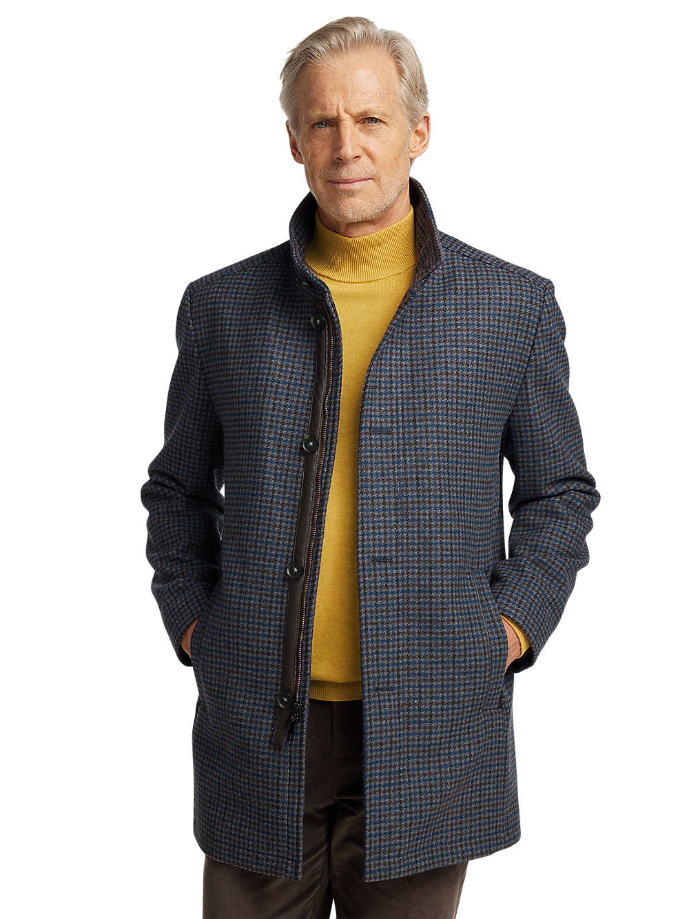 Alternate Image of Wool Blend Check Carcoat-1